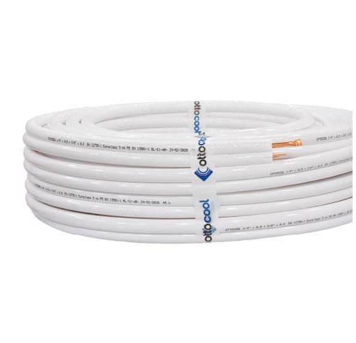 Klima Bakır Boru Çiftli İzolasyonlu Beyaz 3/8''-3/4'' 0,8+1 MM (1MT) MAXI (OTTOCOOL)